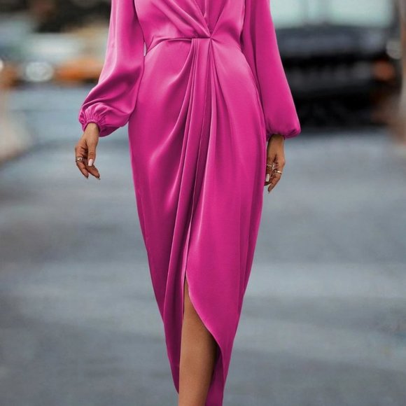 Pink Preppy Womens Satin Dress - Picture 2 of 4